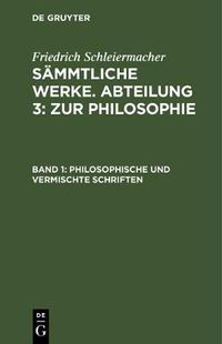Cover image for Philosophische und vermischte Schriften