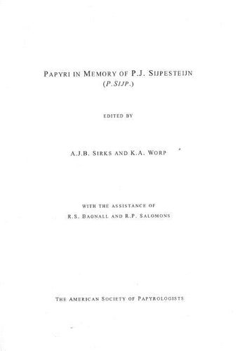 Cover image for Papyri in Memory of P. J. Sijpesteijn