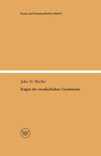 Cover image for Fragen Des Musikalischen Geschmacks: Eine Musiksoziologische Studie