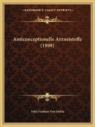 Cover image for Anticonceptionelle Arzneistoffe (1898)