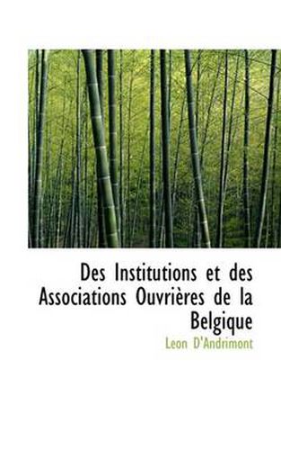 Cover image for Des Institutions Et Des Associations Ouvri Res de La Belgique