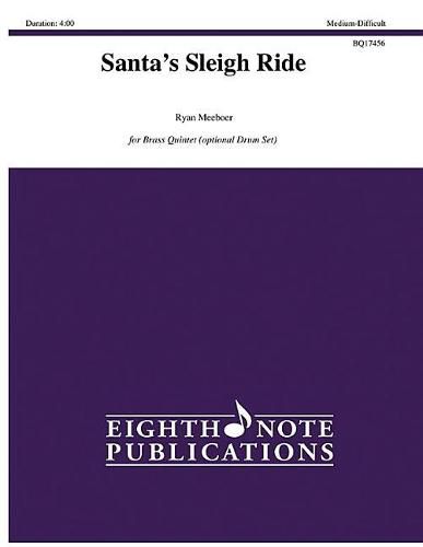 Cover image for Santa's Sleigh Ride: For Brass Quintet, Score & Parts