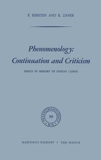 Cover image for Phenomenology: Continuation and Criticism: Essays in Memory of Dorion Cairns