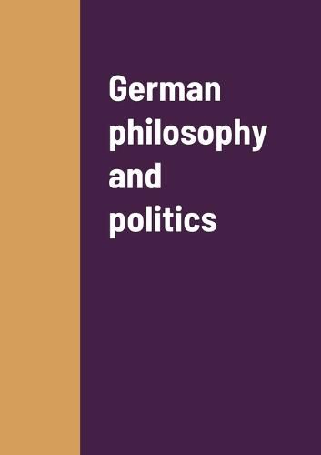 Cover image for German philosophy and politics
