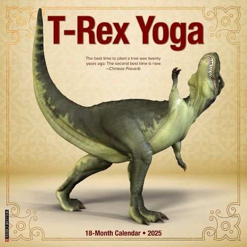 Cover image for T-Rex Yoga 2026 12 X 12 Wall Calendar