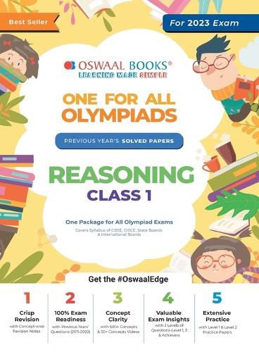 Cover image for Oswaal One for All Olympiad Previous Years' Solved Papers, Class-1 Reasoning Book
