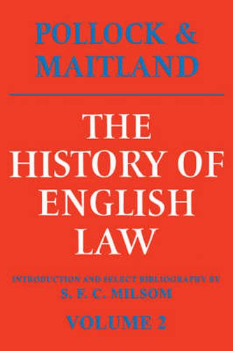 Cover image for The History of English Law: Volume 2: Before the Time of Edward I