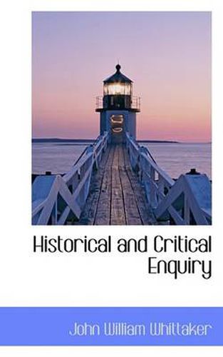 Cover image for Historical and Critical Enquiry