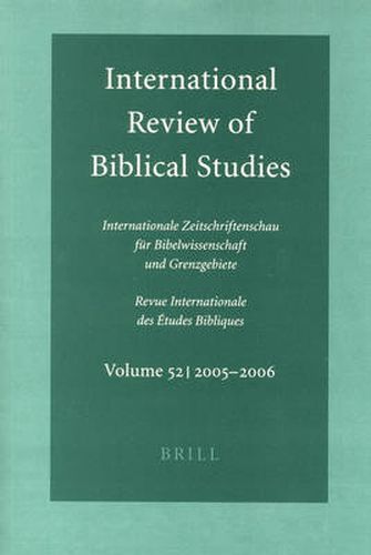 Cover image for International Review of Biblical Studies, Volume 52 (2005-2006)