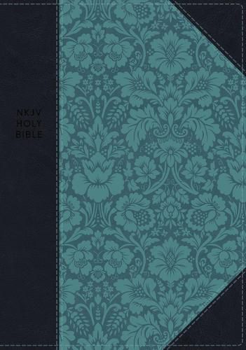 Cover image for NKJV, Journal the Word Reference Bible, Leathersoft, Blue, Red Letter, Comfort Print: Let Scripture Explain Scripture. Reflect on What You Learn.