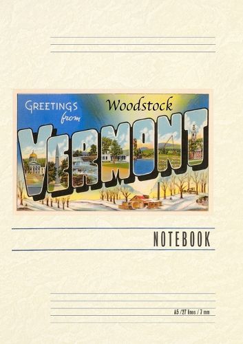 Cover image for Vintage Lined Notebook Greetings from Woodstock, Vermont