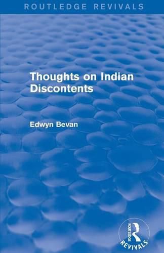 Cover image for Thoughts on Indian Discontents (Routledge Revivals)