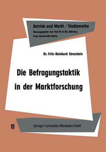 Cover image for Die Befragungstaktik in Der Marktforschung