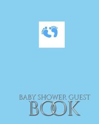 Cover image for Baby Boy Foot Prints Stylish Shower Guest Book