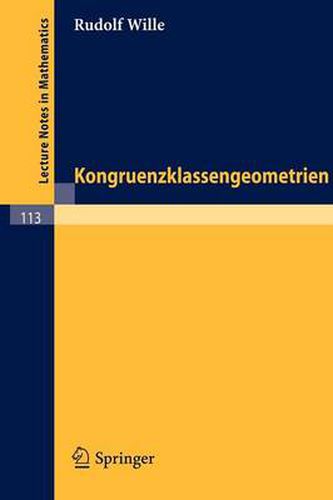 Cover image for Kongruenzklassengeometrien