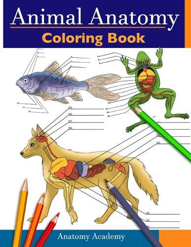 Cover image for Animal Anatomy Coloring Book: Incredibly Detailed Self-Test Veterinary Anatomy Color workbook Perfect Gift for Vet Students & Animal Lovers