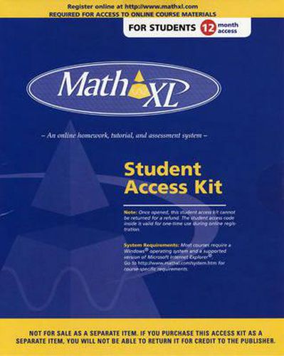 Cover image for MathXL -- Valuepack Access Card (12-month access)