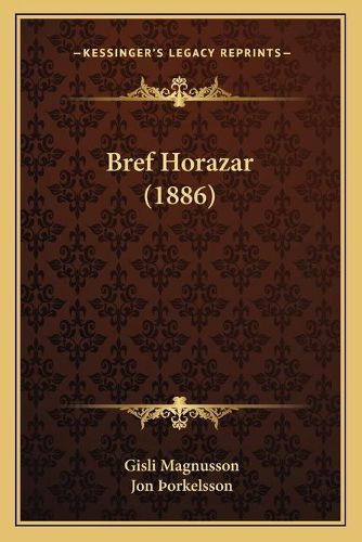 Cover image for Bref Horazar (1886)