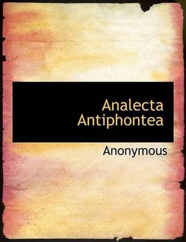 Cover image for Analecta Antiphontea