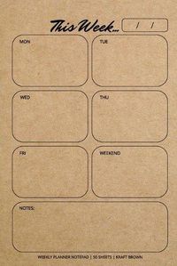 Cover image for Weekly Planner Notepad: Kraft Brown, Daily Planning Pad for Organizing, Tasks, Goals, Schedule