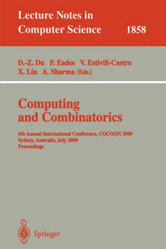 Computing and Combinatorics: First Annual International Conference, COCOON '95, Xi'an, China, August 24-26, 1995. Proceedings