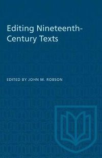 Cover image for Editing Nineteenth-Century Texts