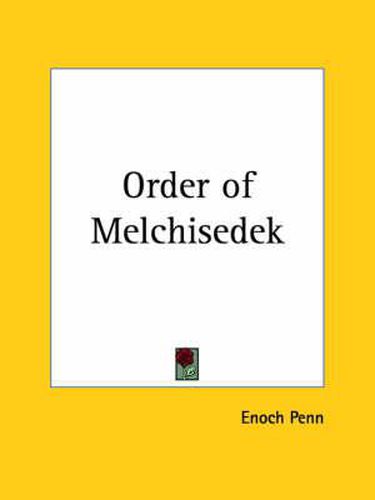 Cover image for Order of Melchisedek (1926)