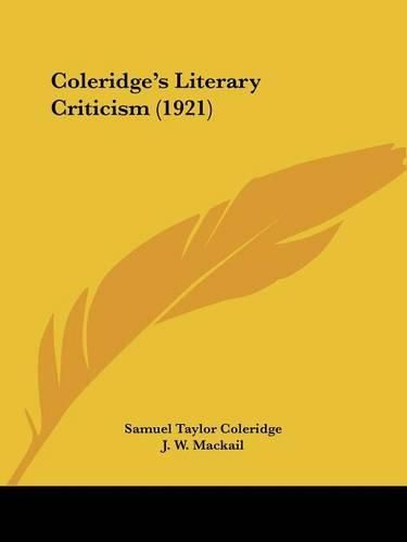 Coleridge's Literary Criticism (1921)