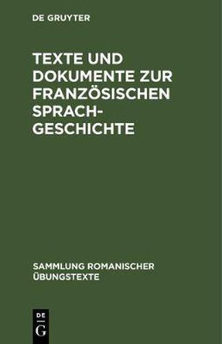 Cover image for Texte Und Dokumente Zur Franzoesischen Sprachgeschichte: 16. Jahrhundert