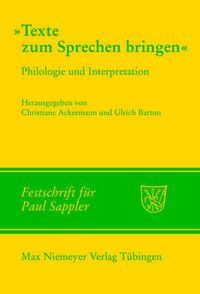 Cover image for Texte Zum Sprechen Bringen: Philologie Und Interpretation