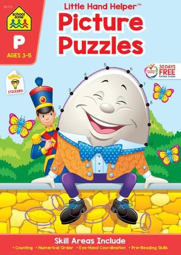 Cover image for School Zone Picture Puzzles Workbook with Stickers