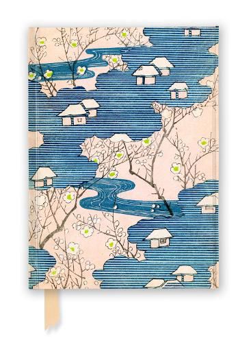 Cover image for Japanese Woodblock: Cottages with Rivers & Cherry Blossoms (Foiled Journal)