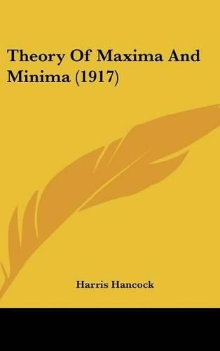 Cover image for Theory of Maxima and Minima (1917)