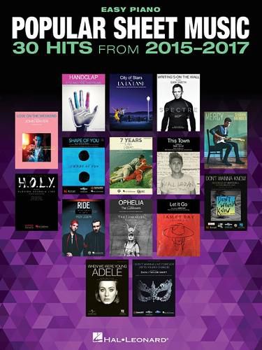 Cover image for Popular Sheet Music - 30 Hits from 2015-2017