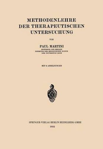 Cover image for Methodenlehre Der Therapeutischen Untersuchung