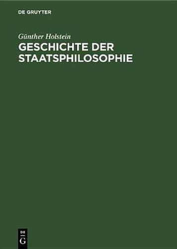 Cover image for Geschichte Der Staatsphilosophie