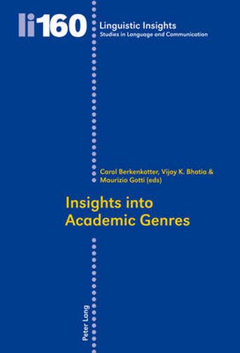 Cover image for Insights into Academic Genres