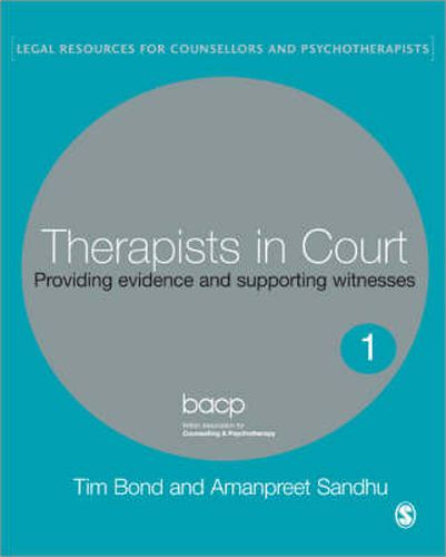 Cover image for Therapists in Court: Providing Evidence and Supporting Witnesses