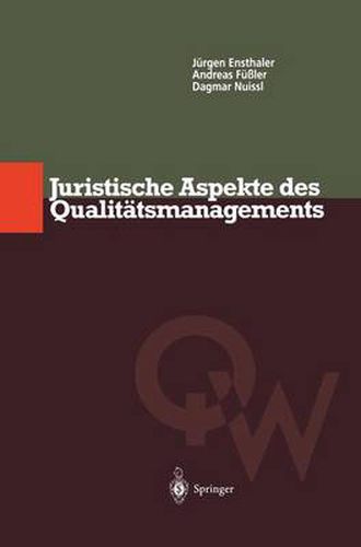 Cover image for Juristische Aspekte des Qualitatsmanagements