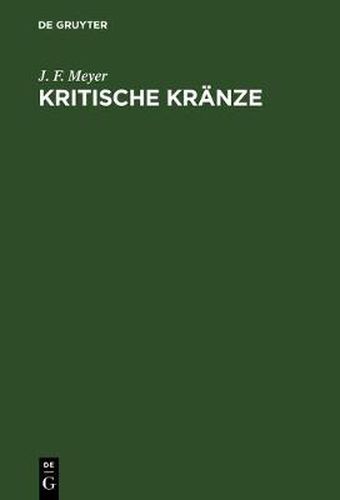 Cover image for Kritische Kranze