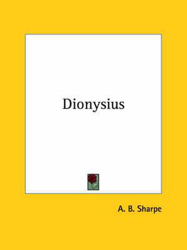 Cover image for Dionysius