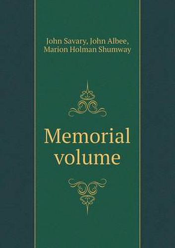 Cover image for Memorial volume