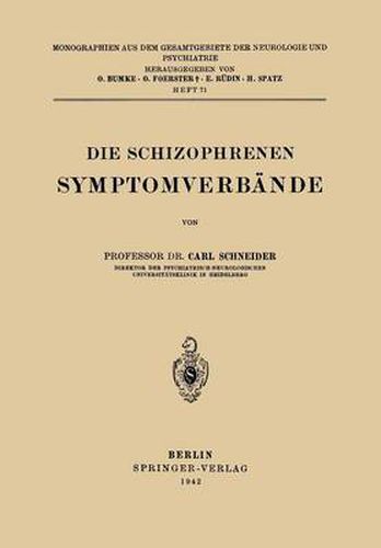 Cover image for Die Schizophrenen Symptomverbande