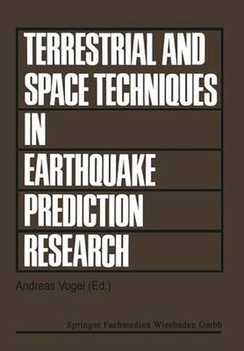 Cover image for Terrestrial and Space Techniques in Earthquake Prediction Research