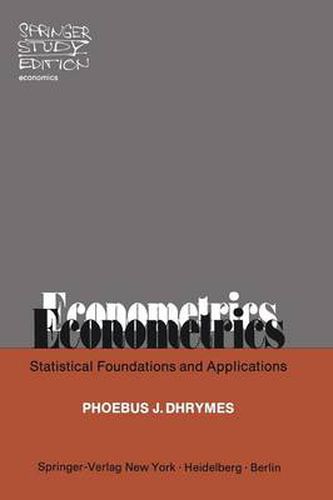 Cover image for Econometrics: Statistical Foundations and Applications