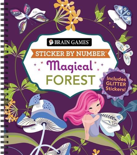 Cover image for Brain Games - Sticker by Number: Magical Forest