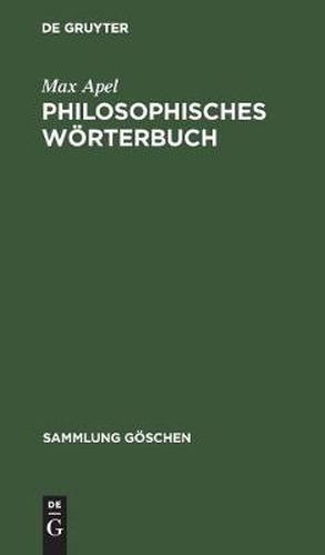 Cover image for Philosophisches Woerterbuch