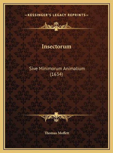 Cover image for Insectorum Insectorum: Sive Minimorum Animalium (1634) Sive Minimorum Animalium (1634)