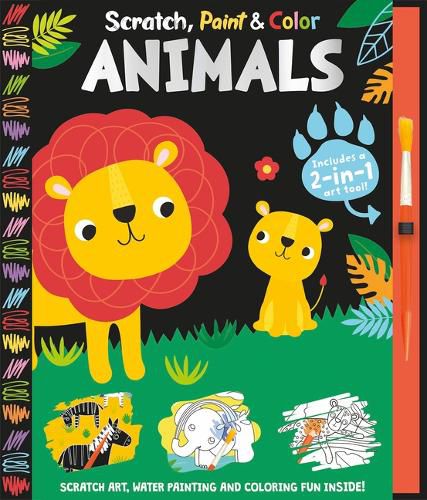 Cover image for Scratch, Paint & Color Animals