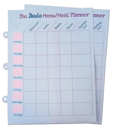 Dodo Pad Weekly Wipe-Clean Menu / Meal Planner